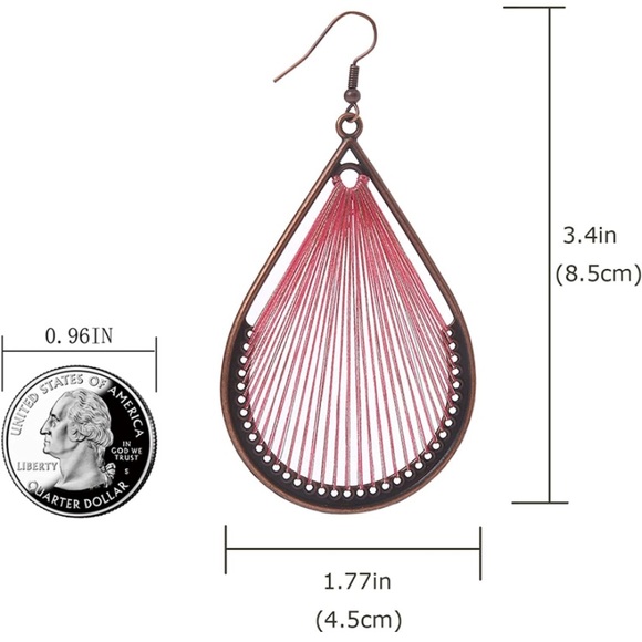 ✨3 for$30✨ NWT Bohemian Woven Earrings ✨Hand Crafted ✨Artisan✨ - Picture 3 of 6